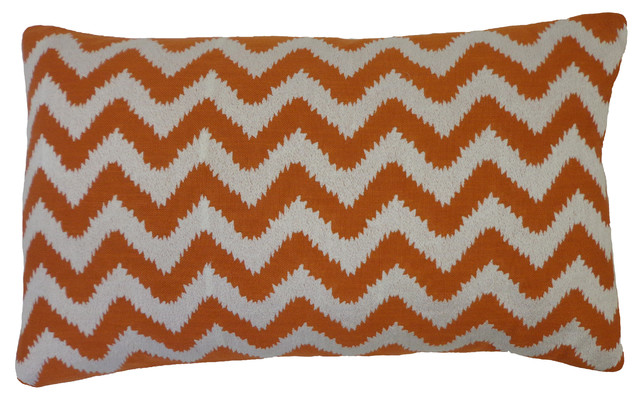 Zig Zag Citron Small Pillow, Rust - Contemporary - Decorative Pillows